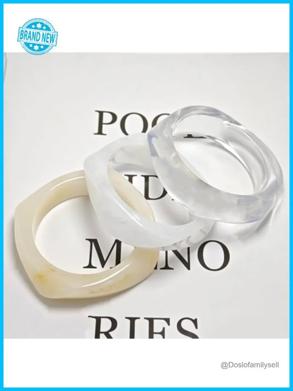 3Pcs Chunky Acrylic Bangle Bracelet Set Stackable Resin Jewelry